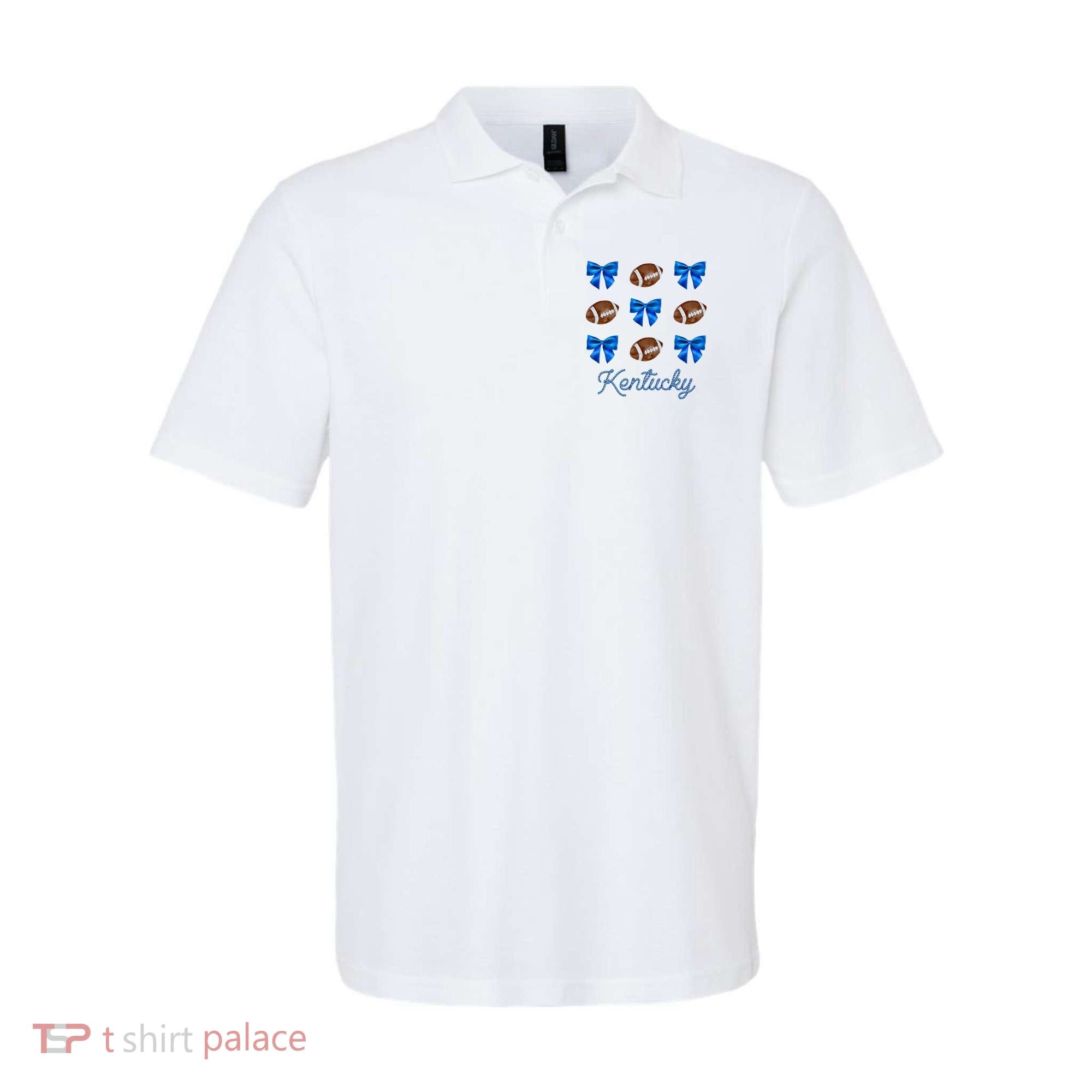 Coquette Bow Football Kentucky Lover Polo