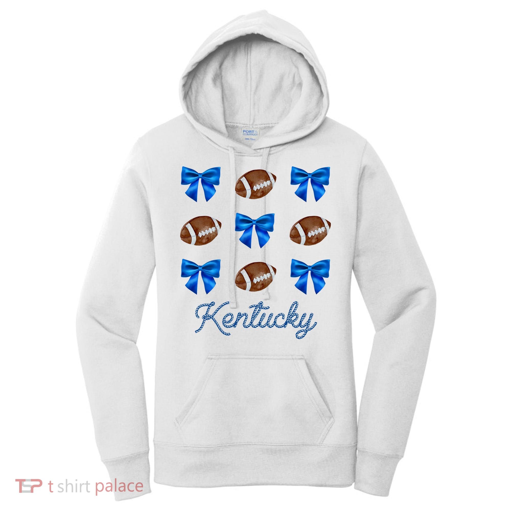 Coquette Bow Football Kentucky Lover Women's Hoodie