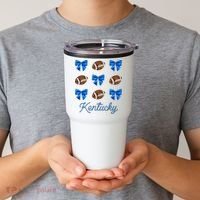 Coquette Bow Football Kentucky Lover Tumbler thumb 2