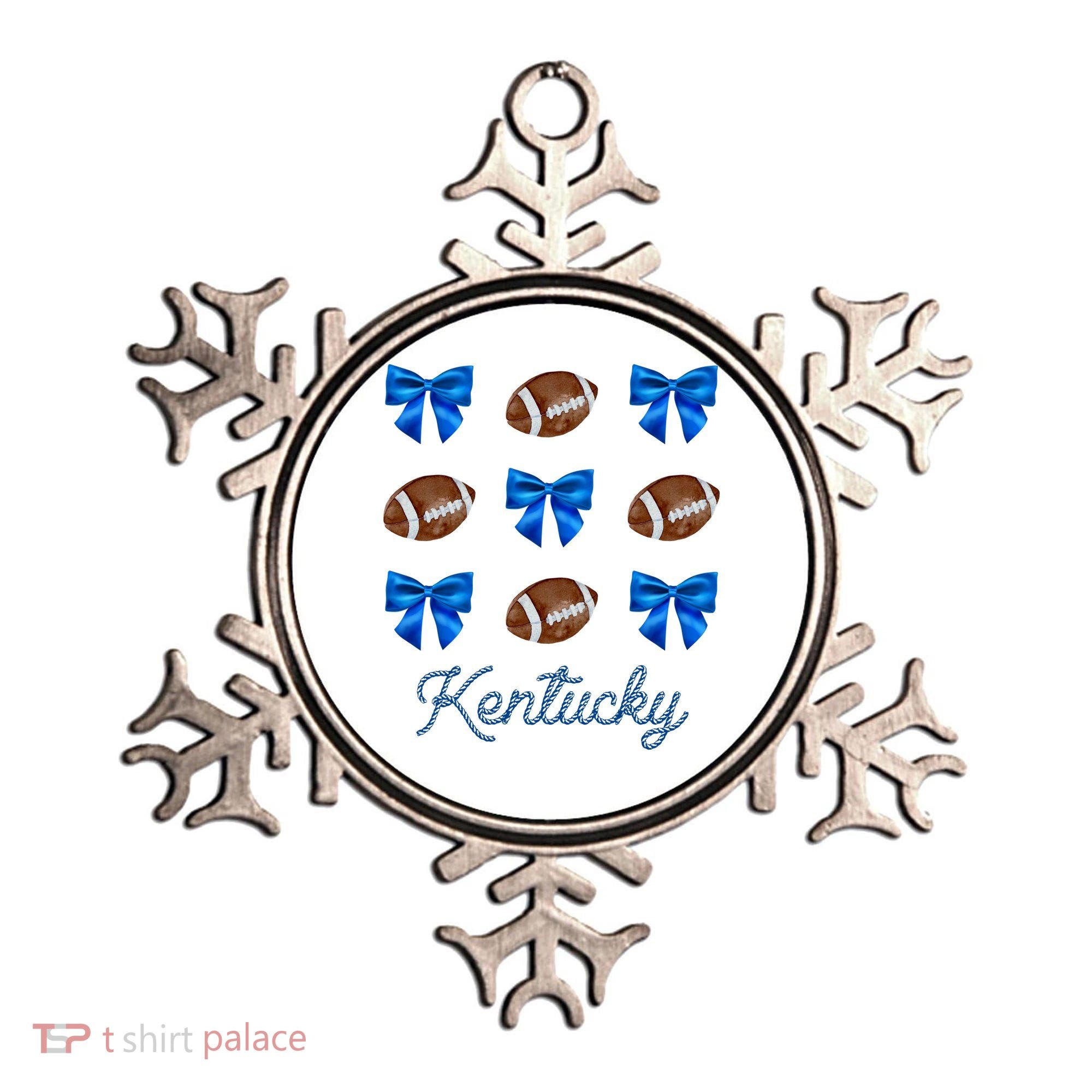 Coquette Bow Football Kentucky Lover Ornament