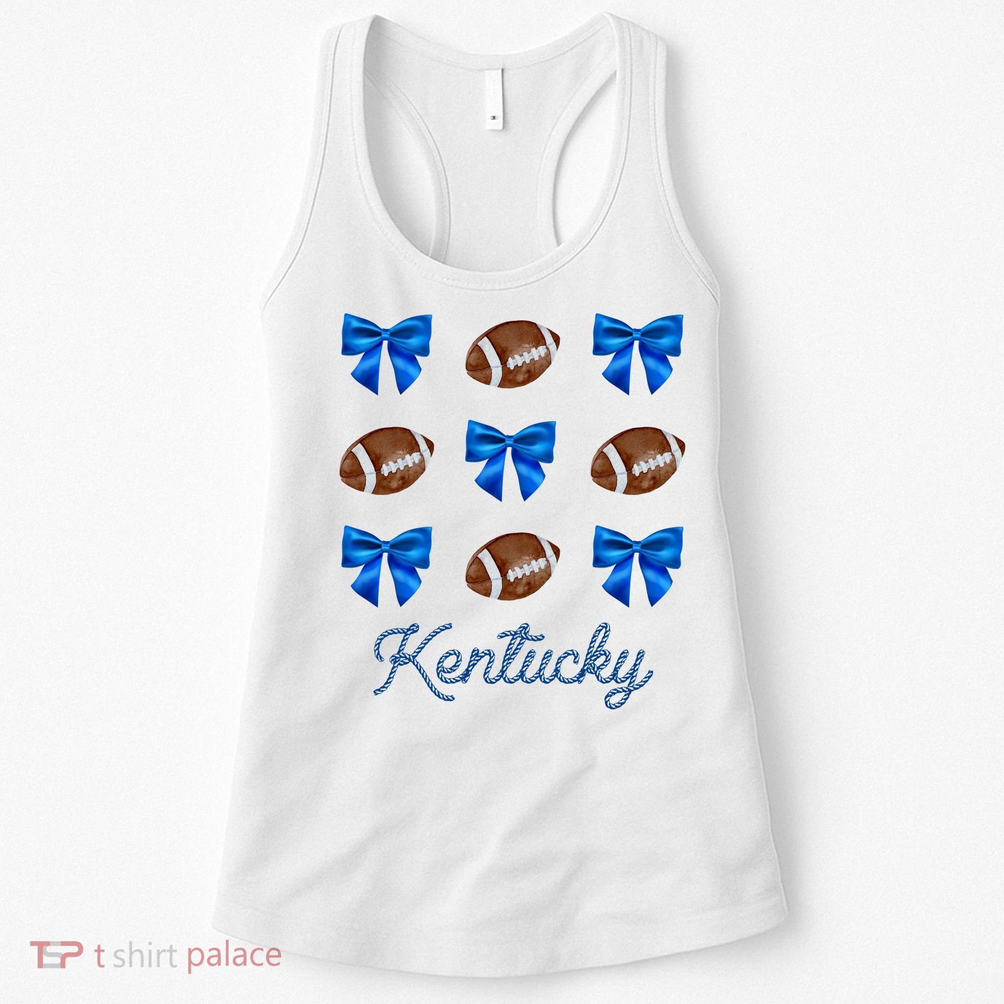 Coquette Bow Football Kentucky Lover Women's Tank Top