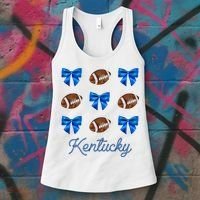 Coquette Bow Football Kentucky Lover Women's Tank Top thumb 3