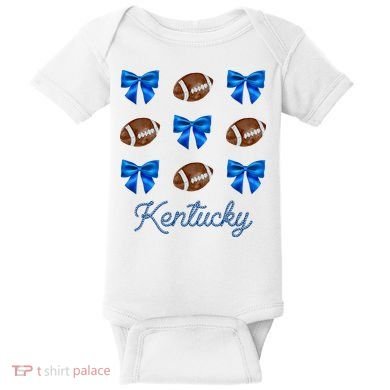 Coquette Bow Football Kentucky Lover Baby Bodysuit