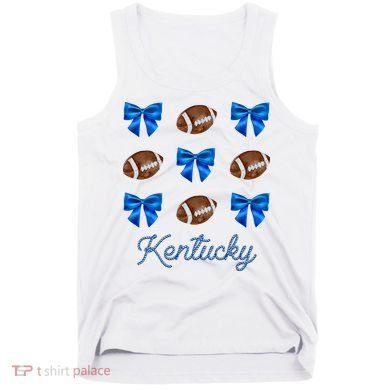 Coquette Bow Football Kentucky Lover Tank Top