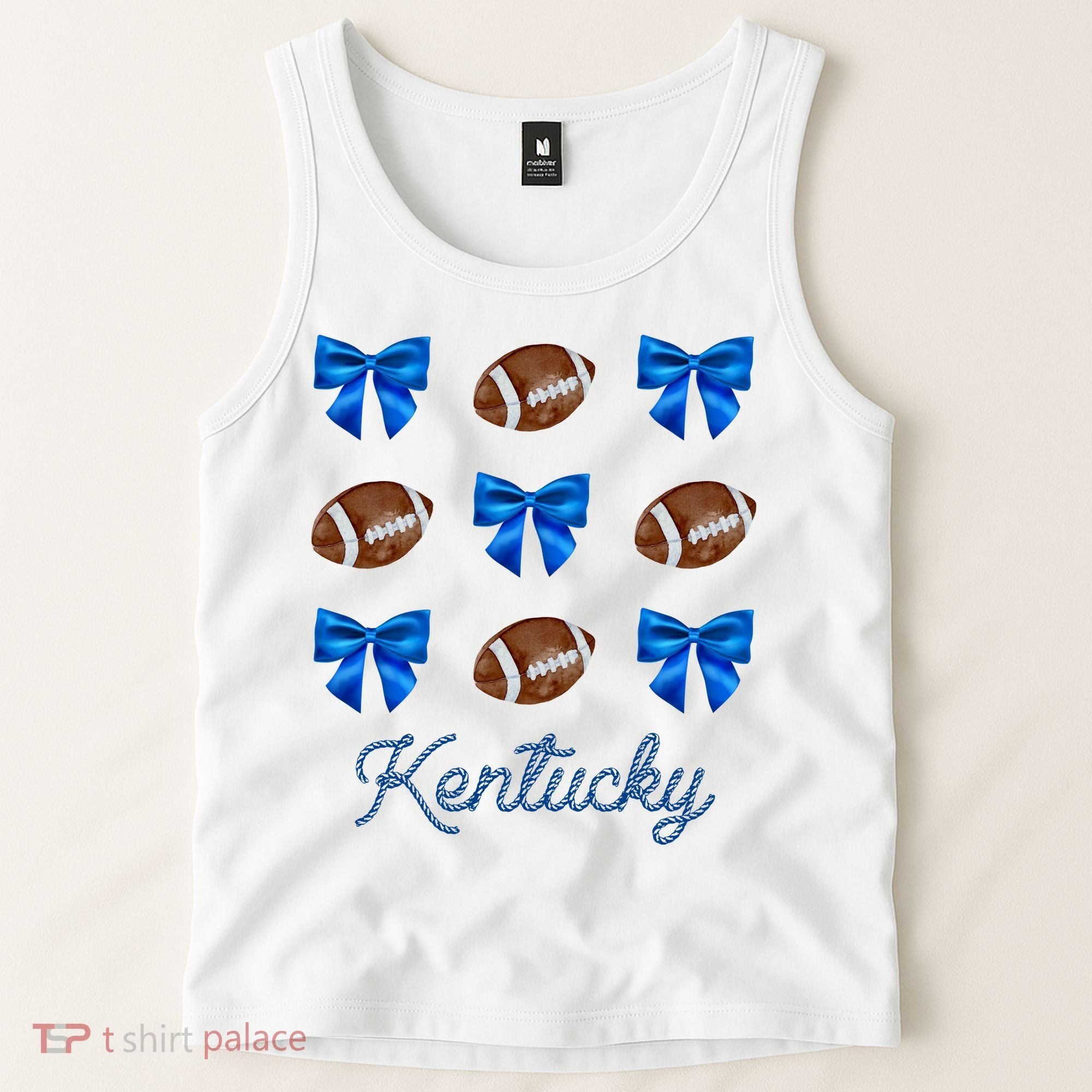 Coquette Bow Football Kentucky Lover Tank Top