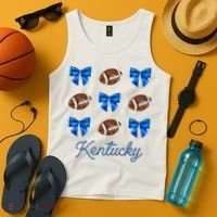 Coquette Bow Football Kentucky Lover Tank Top thumb 4