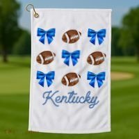 Coquette Bow Football Kentucky Lover Golf Towel thumb 1