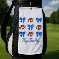 Coquette Bow Football Kentucky Lover Golf Towel thumb 2
