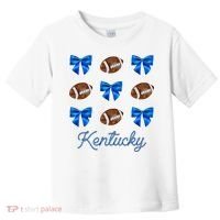 Coquette Bow Football Kentucky Lover Toddler T-Shirt thumb 0