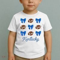 Coquette Bow Football Kentucky Lover Toddler T-Shirt thumb 2