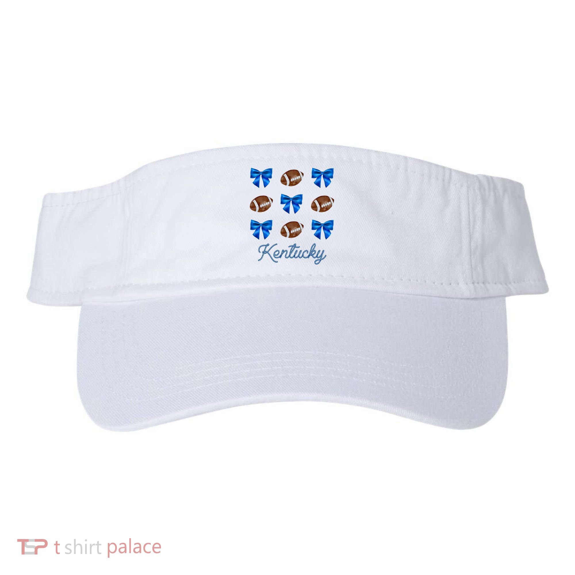 Coquette Bow Football Kentucky Lover Visor