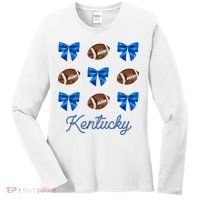 Coquette Bow Football Kentucky Lover Women's Long Sleeve Shirt thumb 0