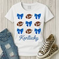 Coquette Bow Football Kentucky Lover Women's T-Shirt thumb 3