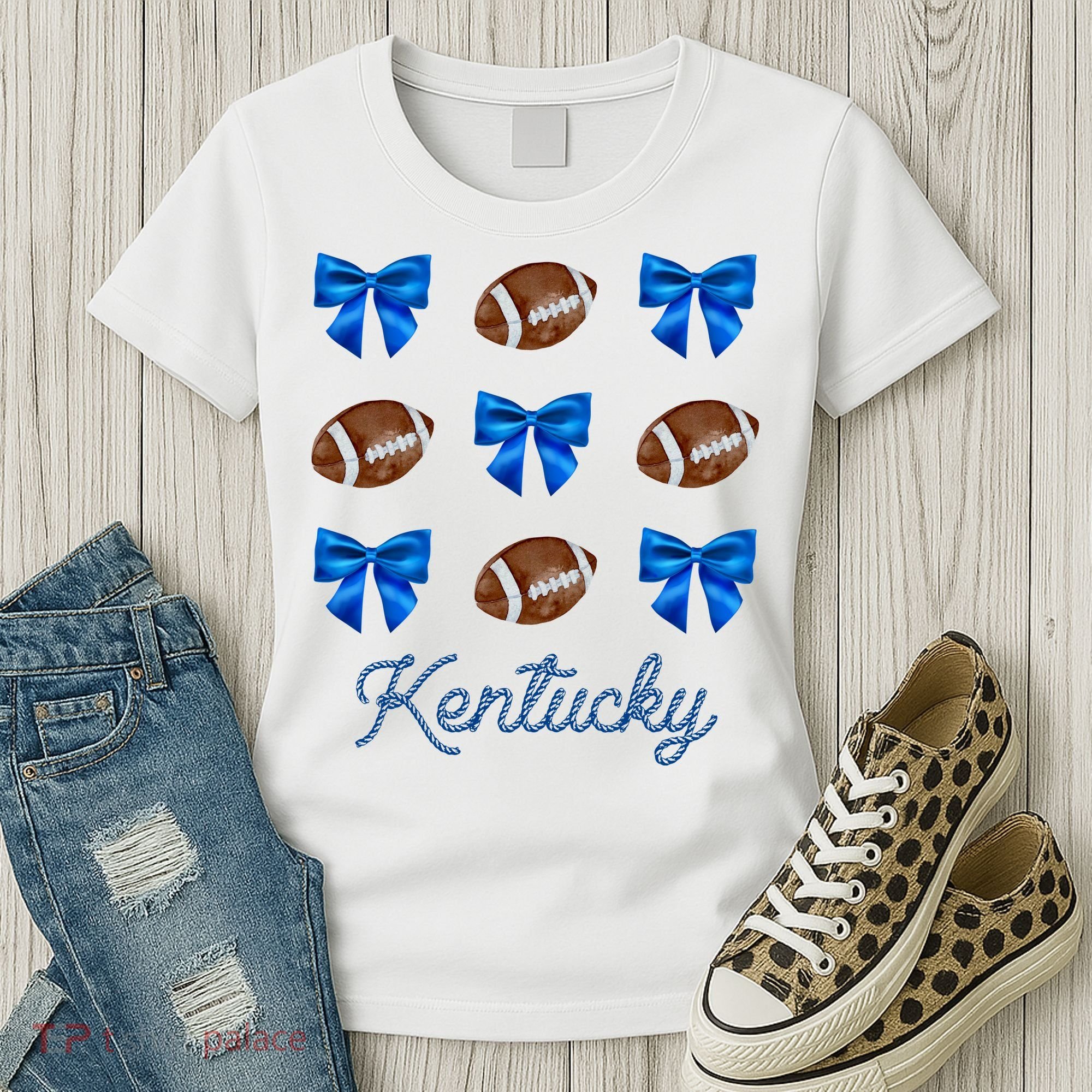 Coquette Bow Football Kentucky Lover Women's T-Shirt