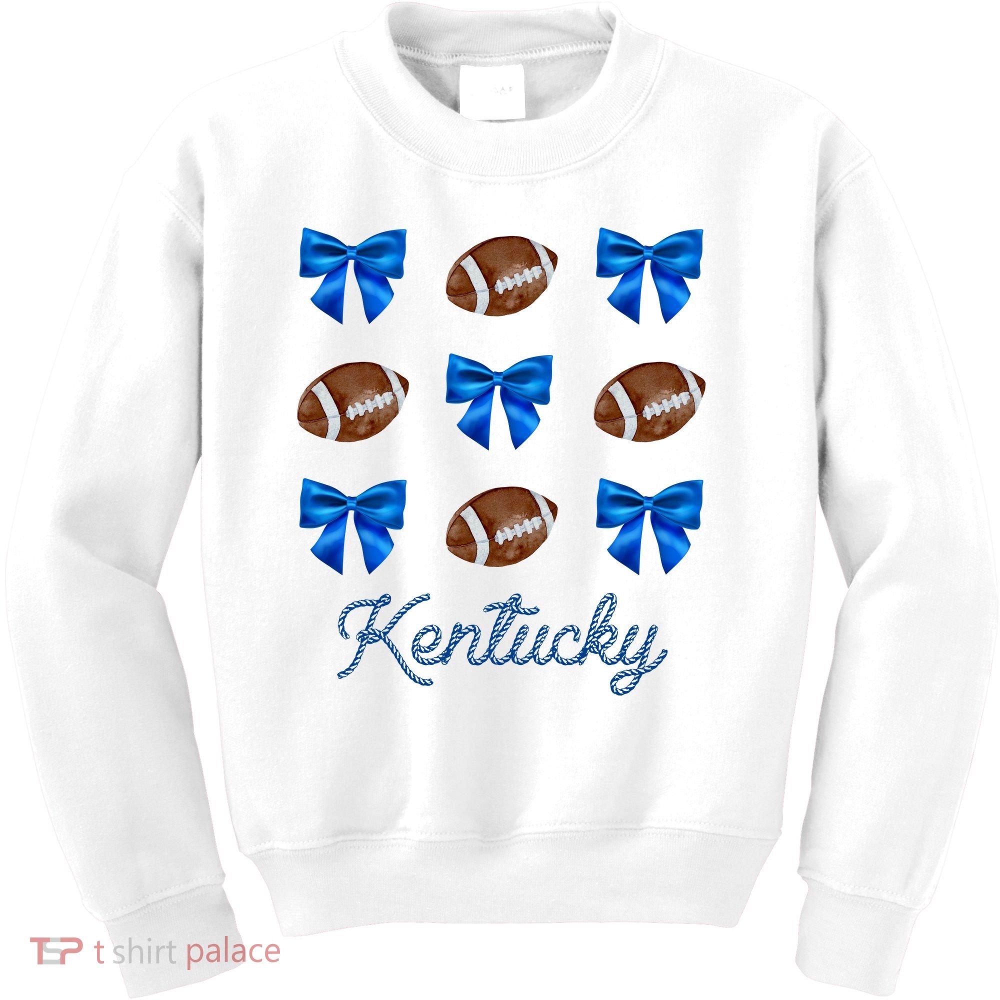 Coquette Bow Football Kentucky Lover Kids Sweatshirt