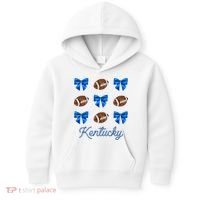 Coquette Bow Football Kentucky Lover Kids Hoodie thumb 0