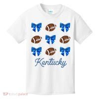 Coquette Bow Football Kentucky Lover Kids T-Shirt thumb 0
