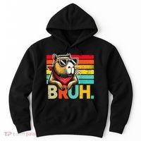 Capybara Bruh Funny Graphic For Women Funny Capybara Gift Hoodie thumb 0