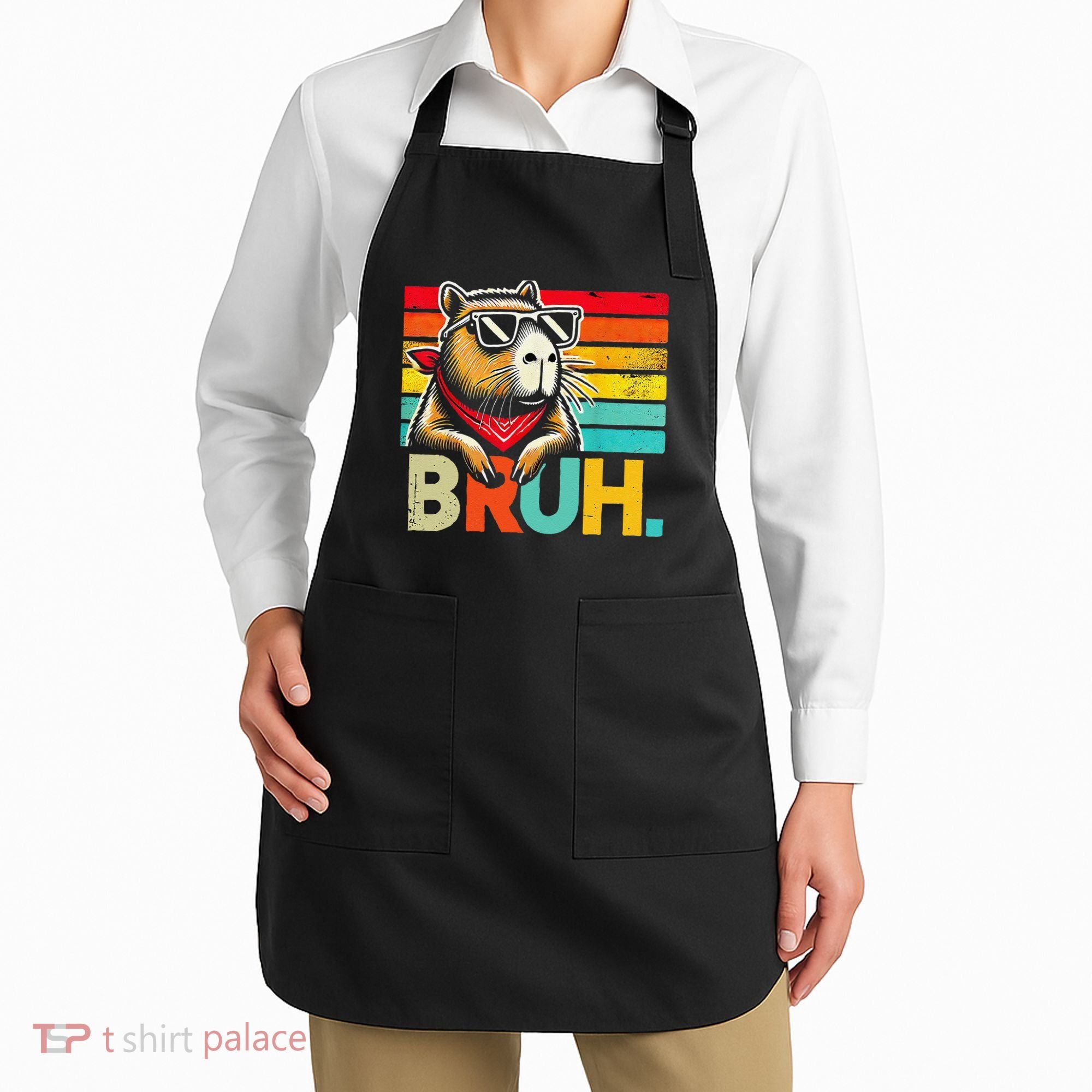 Capybara Bruh Funny Graphic For Women Funny Capybara Gift Apron