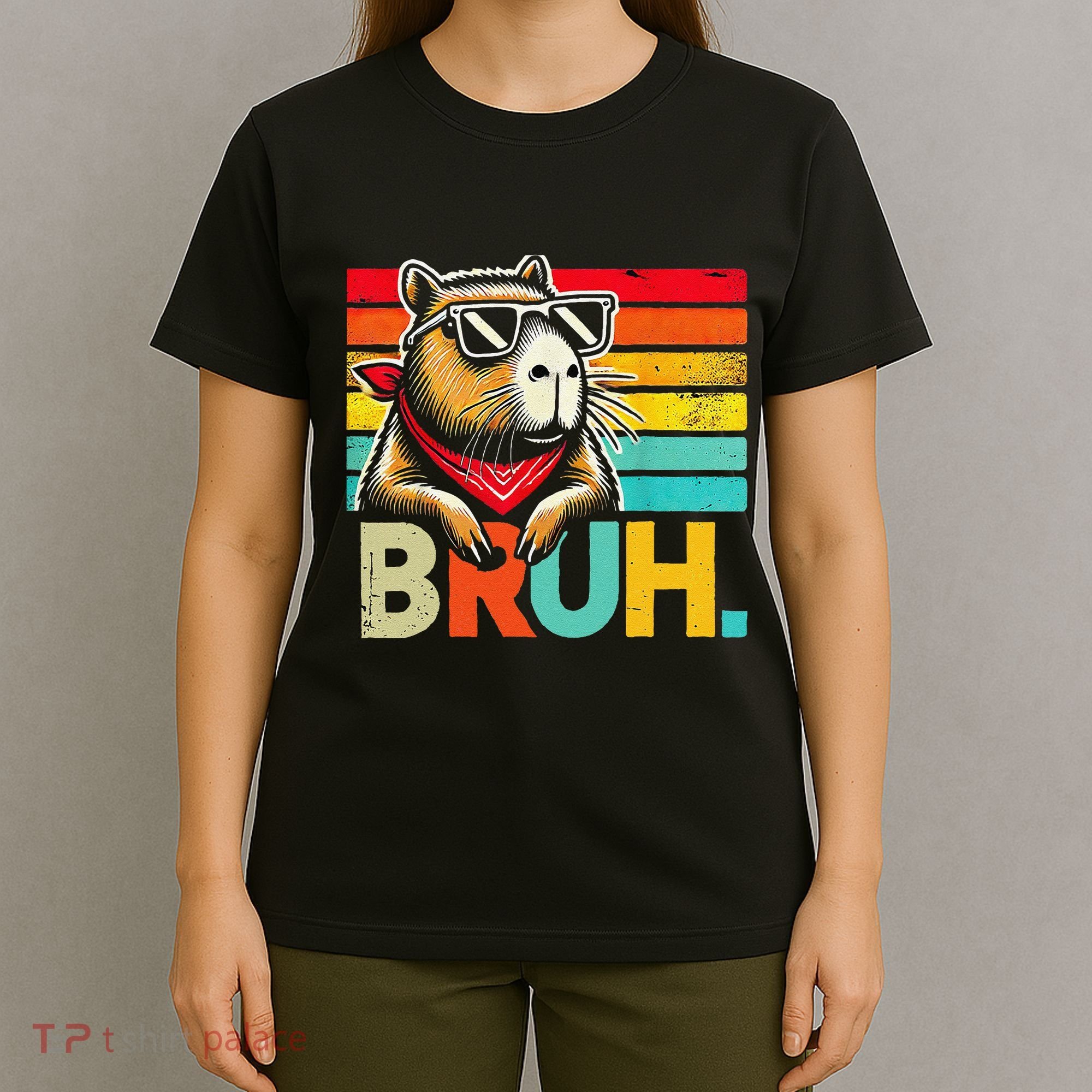 Capybara Bruh Funny Graphic For Women Funny Capybara Gift T-Shirt