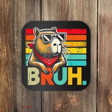 Capybara Bruh Funny Graphic For Women Funny Capybara Gift Coaster