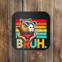 Capybara Bruh Funny Graphic For Women Funny Capybara Gift Coaster thumb 0