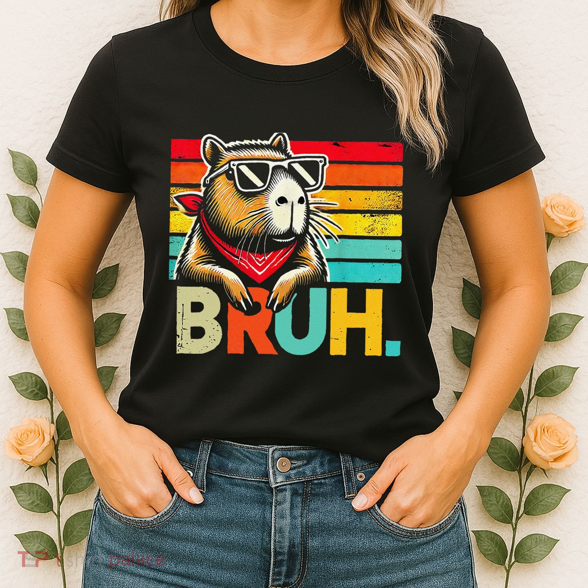 Capybara Bruh Funny Graphic For Women Funny Capybara Gift Women's T-Shirt