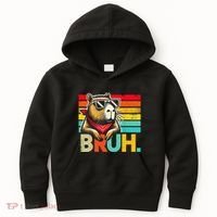 Capybara Bruh Funny Graphic For Women Funny Capybara Gift Kids Hoodie thumb 0