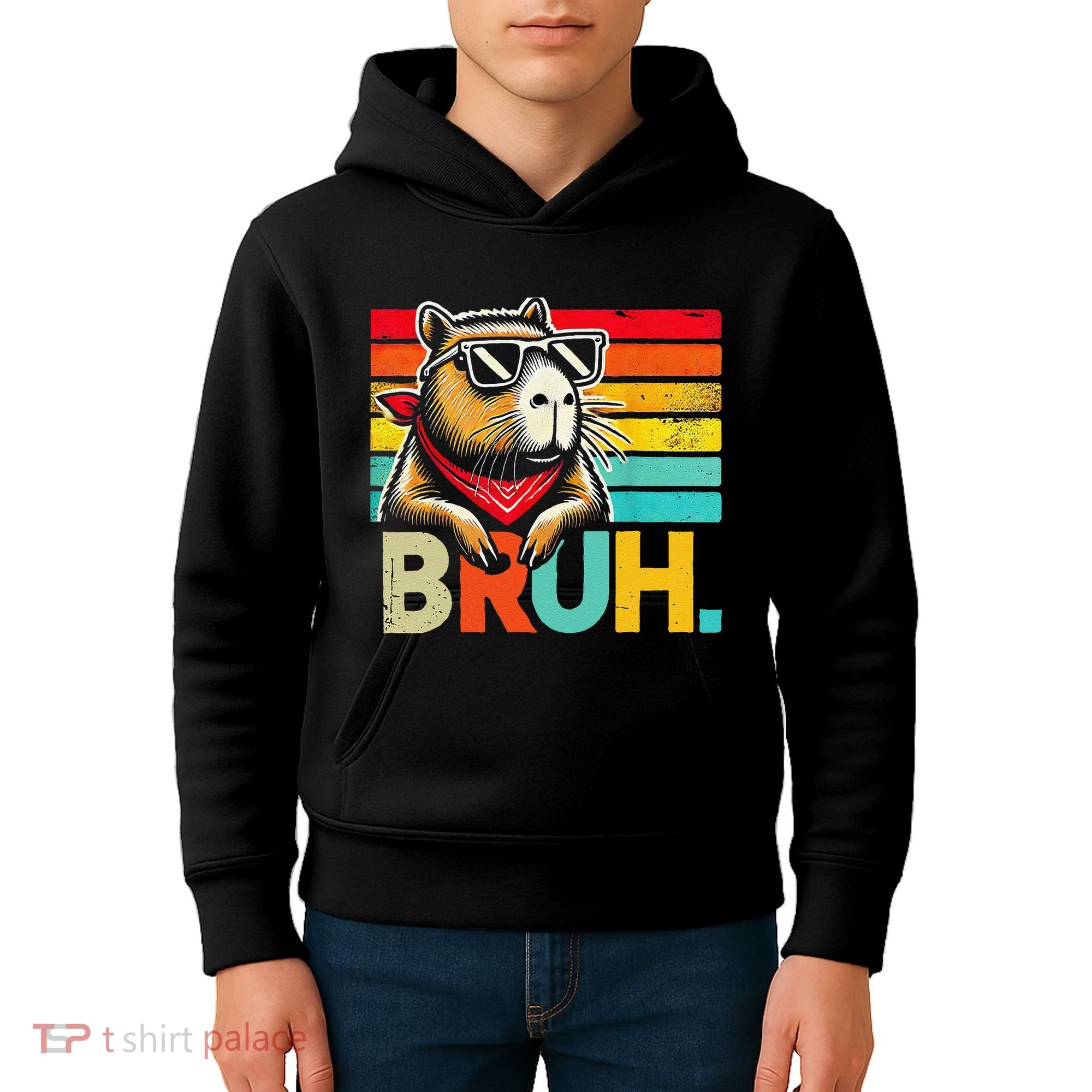 Capybara Bruh Funny Graphic For Women Funny Capybara Gift Kids Hoodie