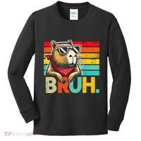 Capybara Bruh Funny Graphic For Women Funny Capybara Gift Kids Long Sleeve Shirt thumb 0