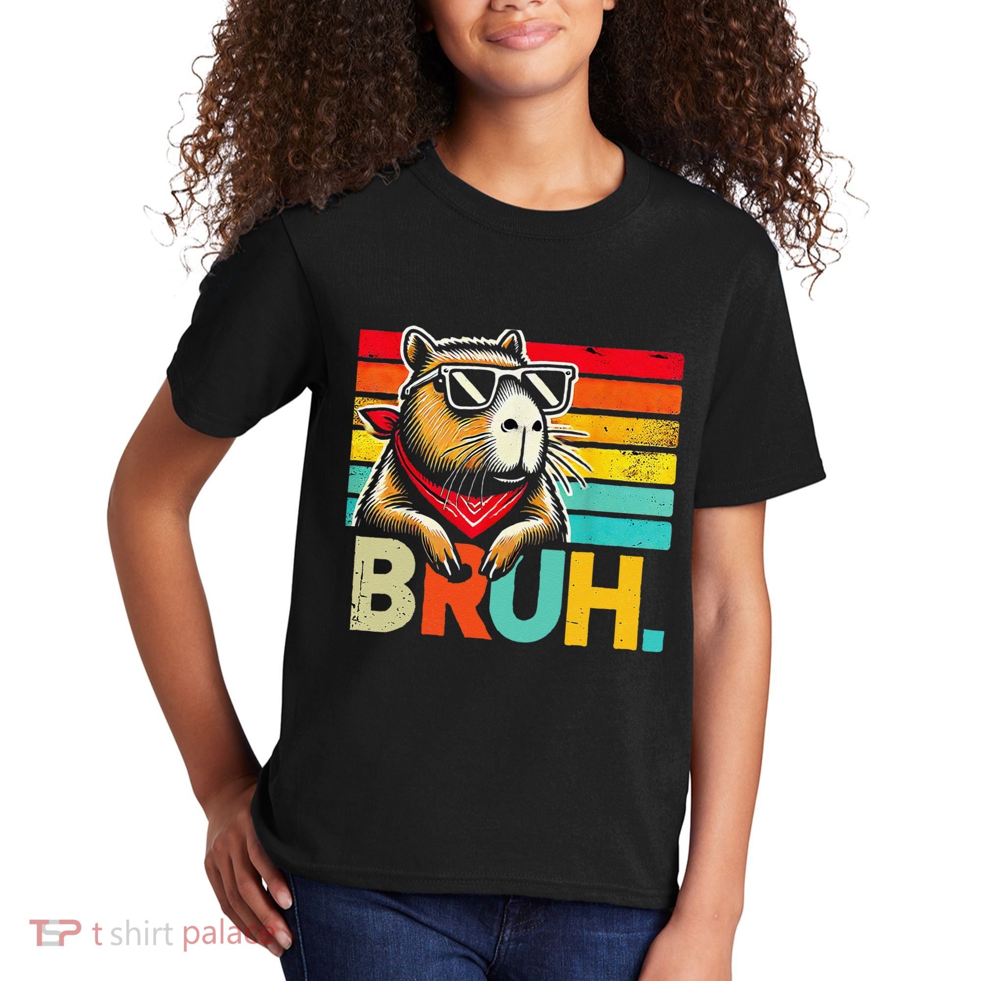 Capybara Bruh Funny Graphic For Women Funny Capybara Gift Kids T-Shirt