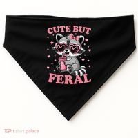 Cute But Feral Funny Racoon With Glasses Gift USA-Made Doggie Bandana thumb 0