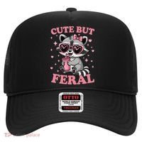 Cute But Feral Funny Racoon With Glasses Gift Hat thumb 0