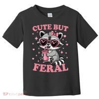 Cute But Feral Funny Racoon With Glasses Gift Toddler T-Shirt thumb 0
