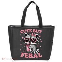 Cute But Feral Funny Racoon With Glasses Gift Tote Bag thumb 0