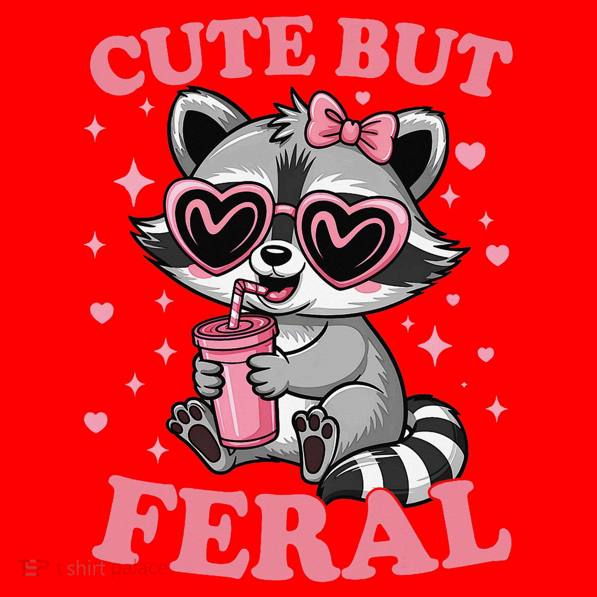 Cute But Feral Funny Racoon With Glasses Gift Santa Hat