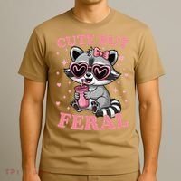Cute But Feral Funny Racoon With Glasses Gift T-Shirt thumb 3