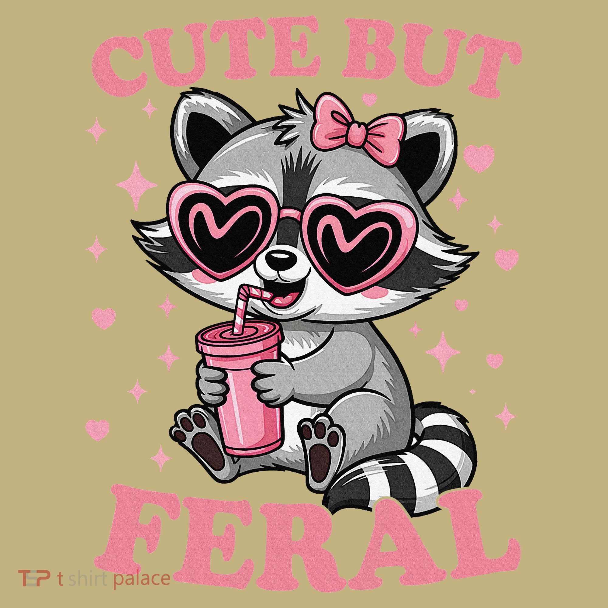 Cute But Feral Funny Racoon With Glasses Gift Button