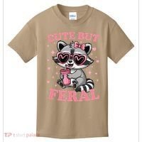 Cute But Feral Funny Racoon With Glasses Gift Kids T-Shirt thumb 0