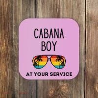 Cabana Boy Funny Summer Pool Party Bartender Bartending Coaster thumb 0