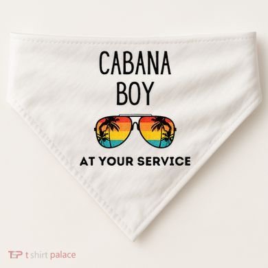 Cabana Boy Funny Summer Pool Party Bartender Bartending USA-Made Doggie Bandana