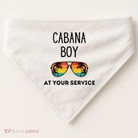 Cabana Boy Funny Summer Pool Party Bartender Bartending USA-Made Doggie Bandana thumb 0