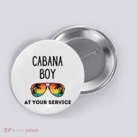 Cabana Boy Funny Summer Pool Party Bartender Bartending Button thumb 0