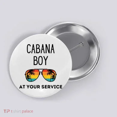 Cabana Boy Funny Summer Pool Party Bartender Bartending Button