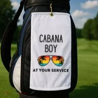 Cabana Boy Funny Summer Pool Party Bartender Bartending Golf Towel thumb 2