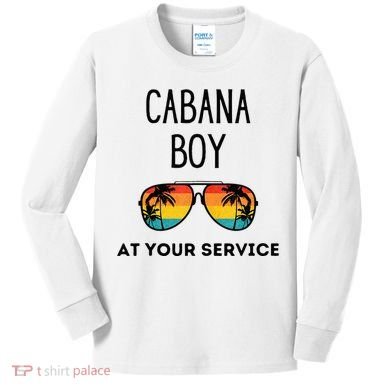 Cabana Boy Funny Summer Pool Party Bartender Bartending Kids Long Sleeve Shirt