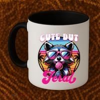 Cute But Feral Funny Trash Panda Coffee Mug thumb 2