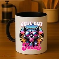 Cute But Feral Funny Trash Panda Coffee Mug thumb 4