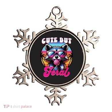 Cute But Feral Funny Trash Panda Ornament