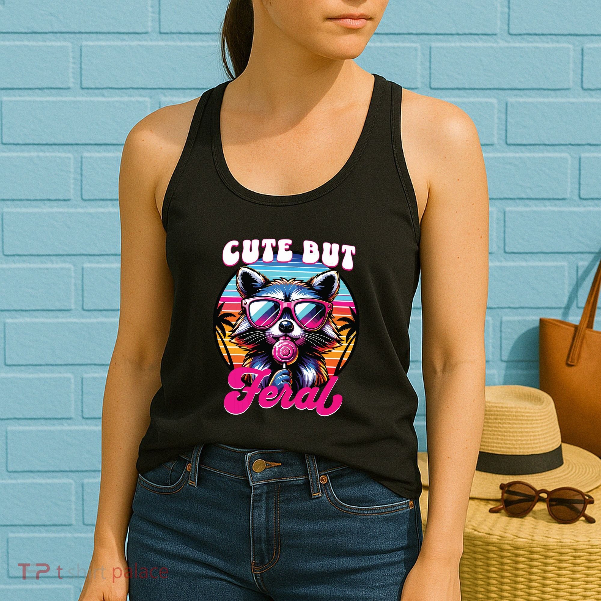 Cute But Feral Funny Trash Panda Women's Tank Top